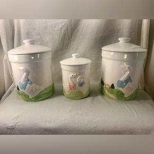 Vintage Ceramic Kitchen Canisters (3)